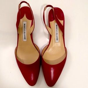 NEW IN BOX- Manolo Blahnik Aspro Sambra Leather Slingback pump